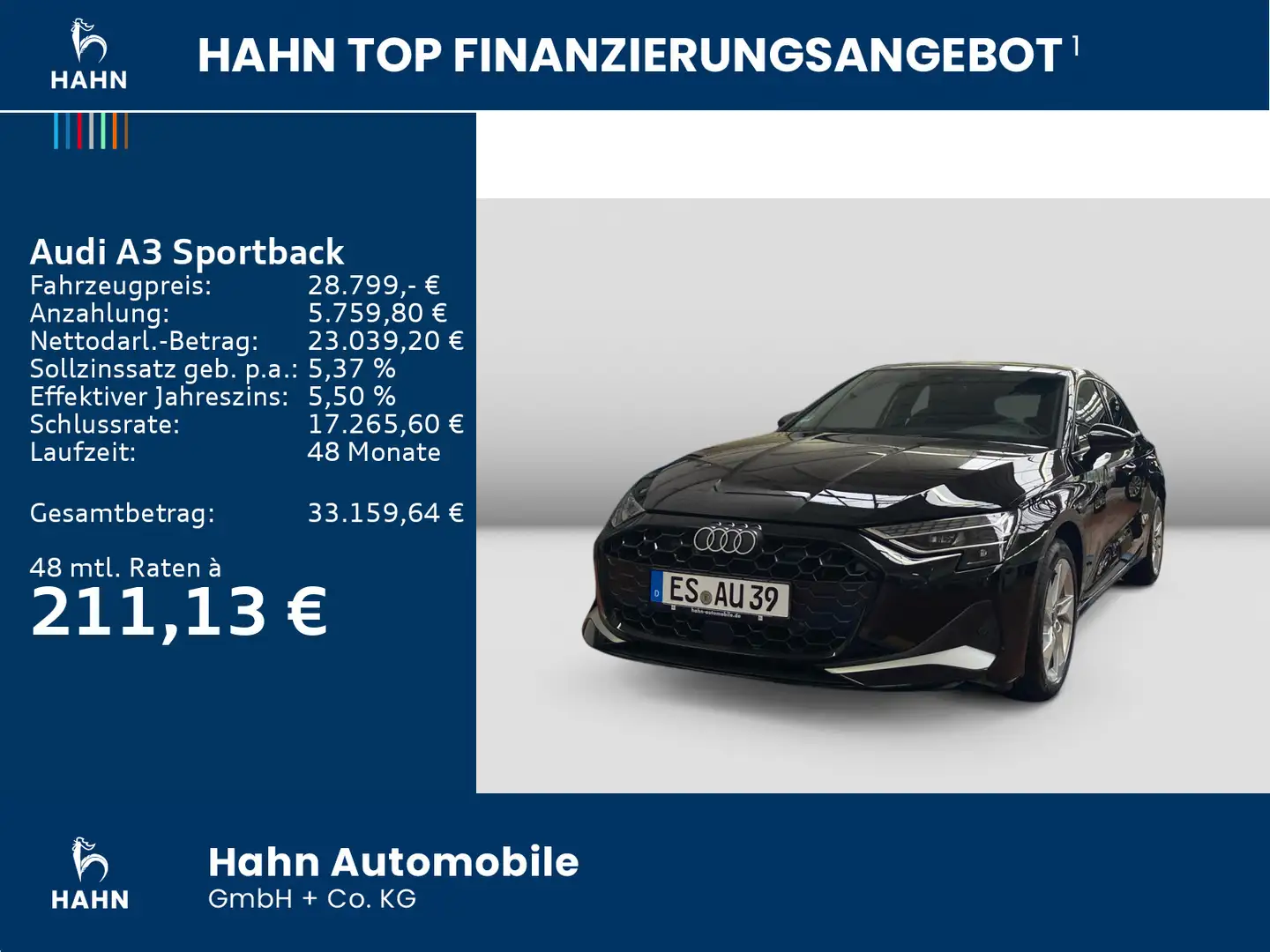 Audi A3 30 TFSI advanced Virtual Cockpit CA Schwarz - 2