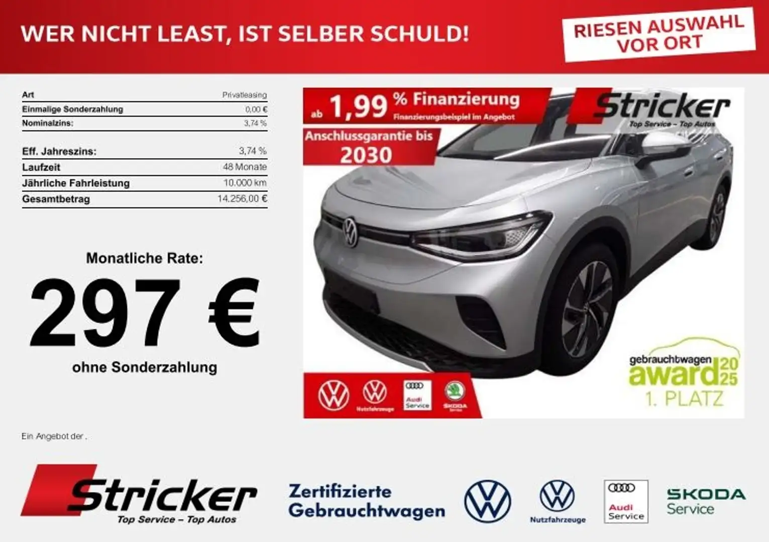 Volkswagen ID.4 Pure 125/52 297,-ohne Anzahlung IQ.Light H&K Silber - 2