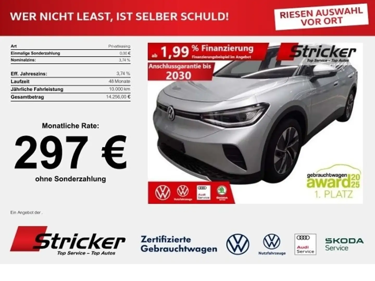 Volkswagen ID.4 Pure 125/52 297,-ohne Anzahlung IQ.Light H&K Silber - 1