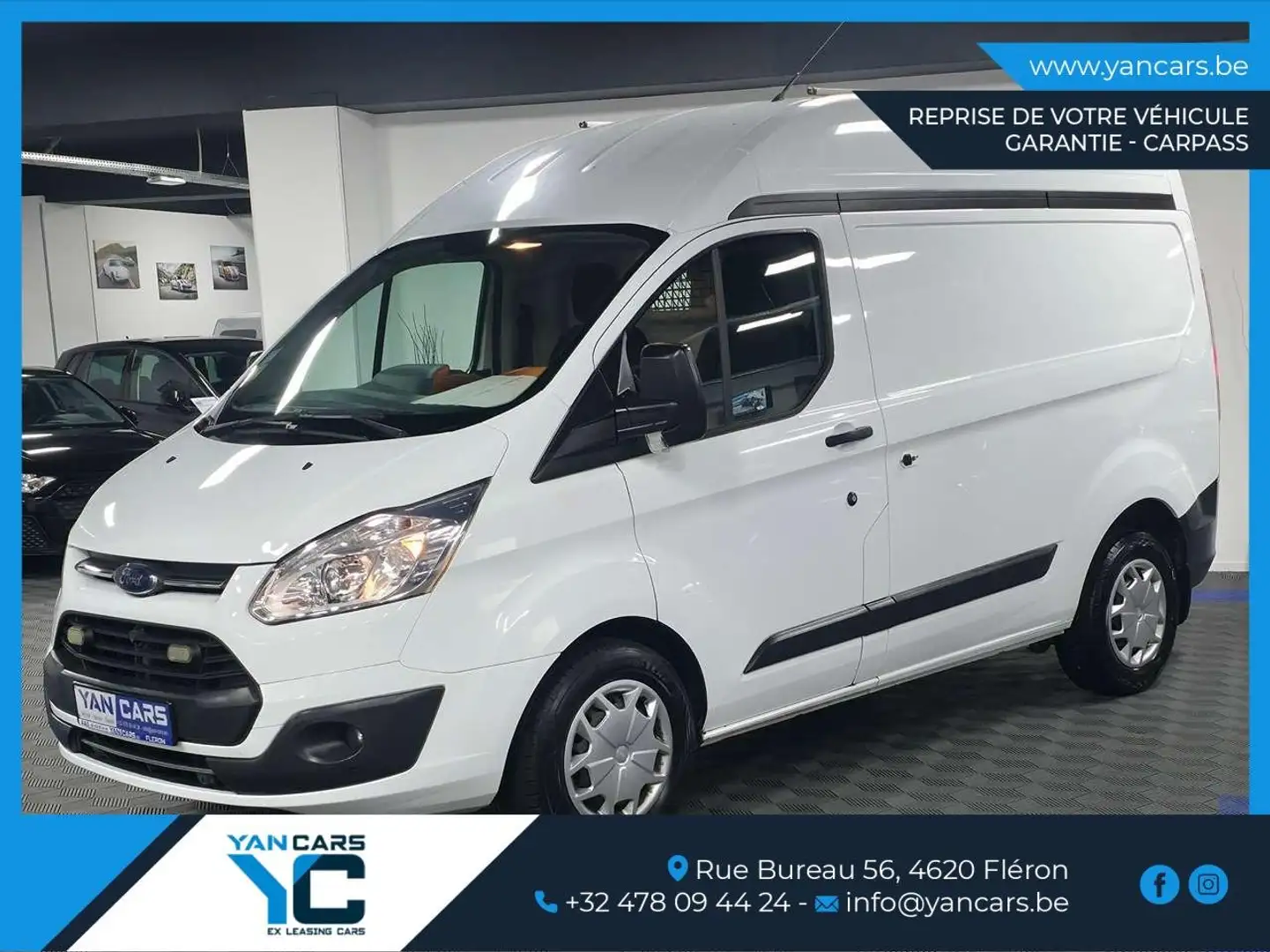 Ford Transit Custom MAXI H3 (sur-élevé) * 2.0 TDCi *Idéal VAN Blanc - 2