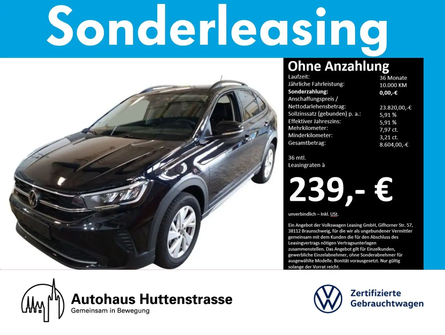 Volkswagen Taigo 1.0 TSI DSG Life IQ.DRIVE BEATS VIRTUAL ACC Schwarz - 1