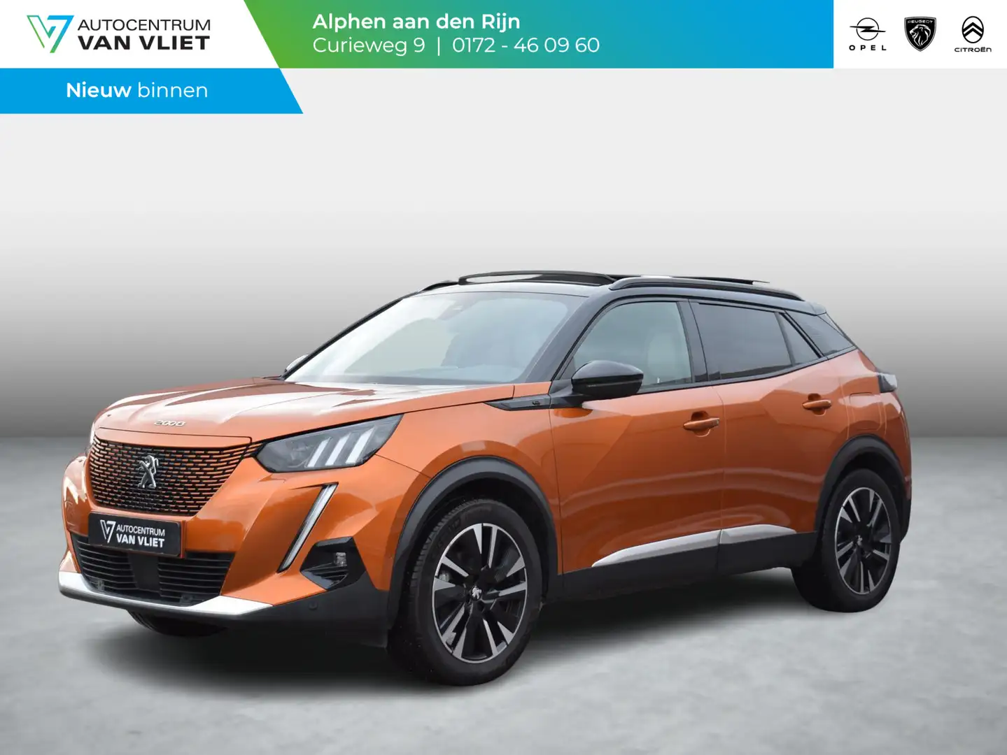 Peugeot e-2008 EV GT Première 1 fase 50 kWh SCHUIF- KANTELDAK | N Orange - 1