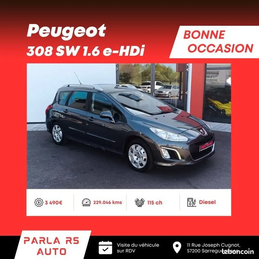 Peugeot 308 1.6 e-HDi 115ch Gris - 1