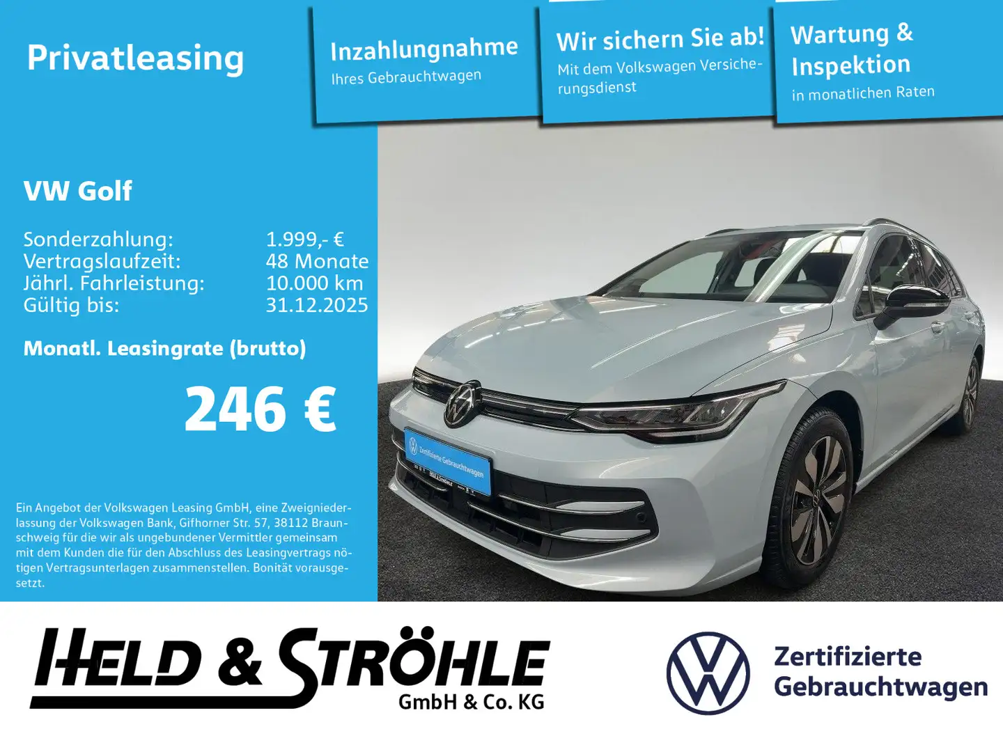 Volkswagen Golf Variant Golf Var. GOAL 1.5 eTSI DSG LED AHK IDA TRAVEL Blau - 1