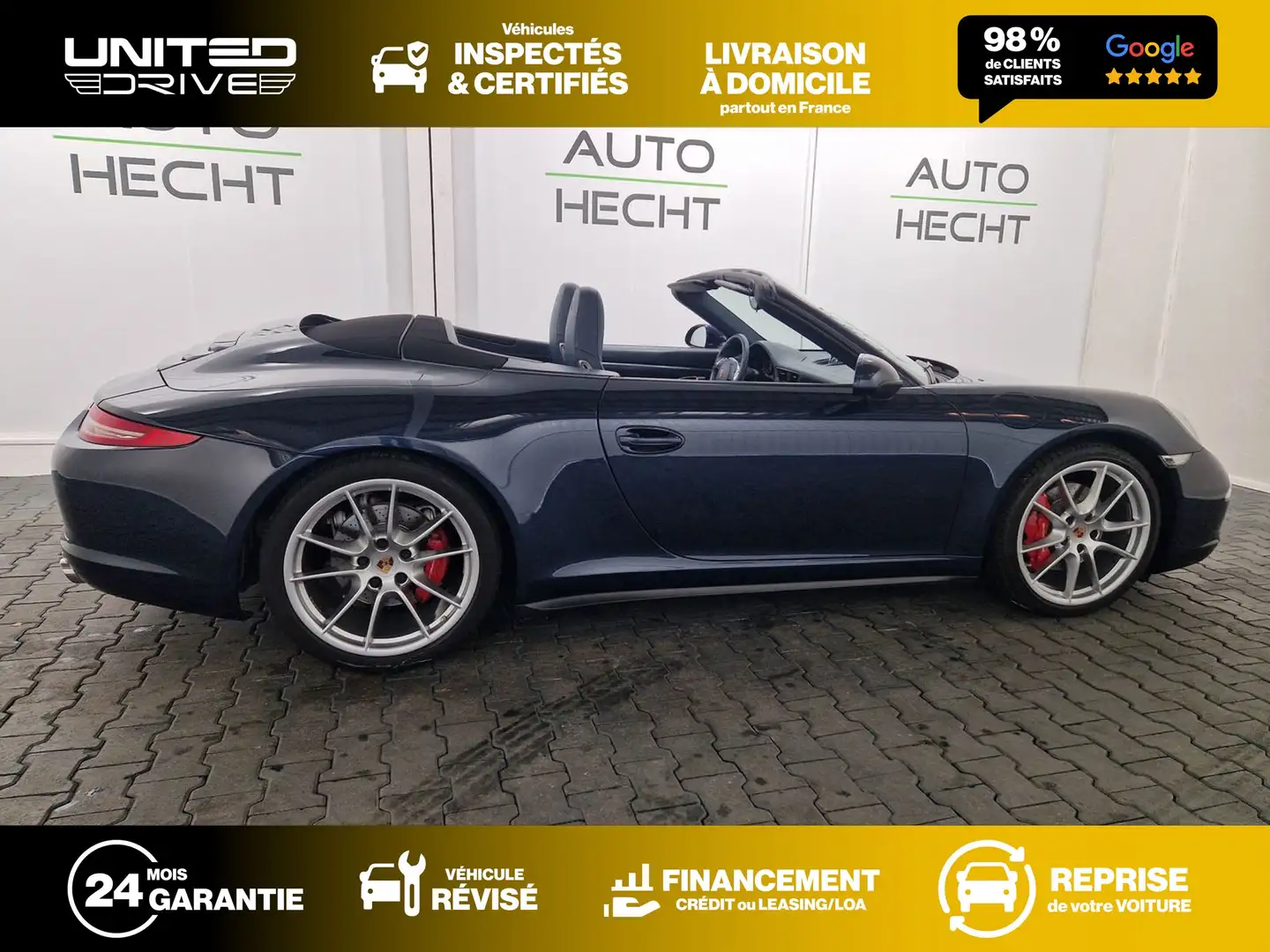 Porsche 911 Carrera 4S Cabriolet 3.8i 400 PDK Bleu - 2