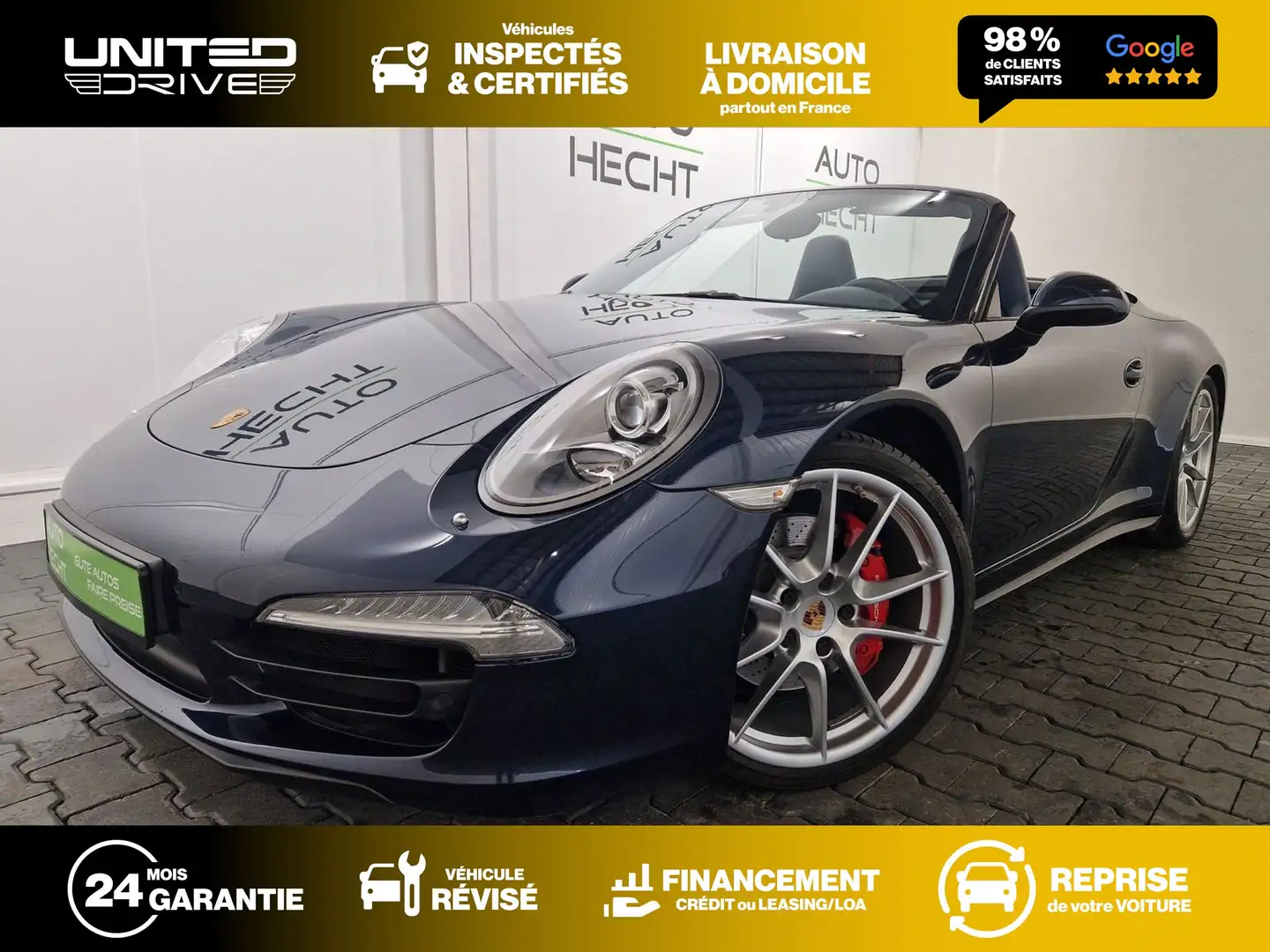 Porsche 911 Carrera 4S Cabriolet 3.8i 400 PDK Bleu - 1