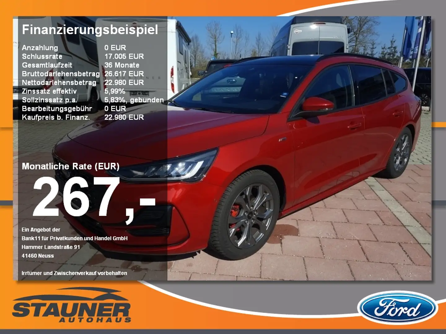 Ford Focus Turnier 1.0 EcoBoost ST-Line X Navi Pano LED Piros - 1