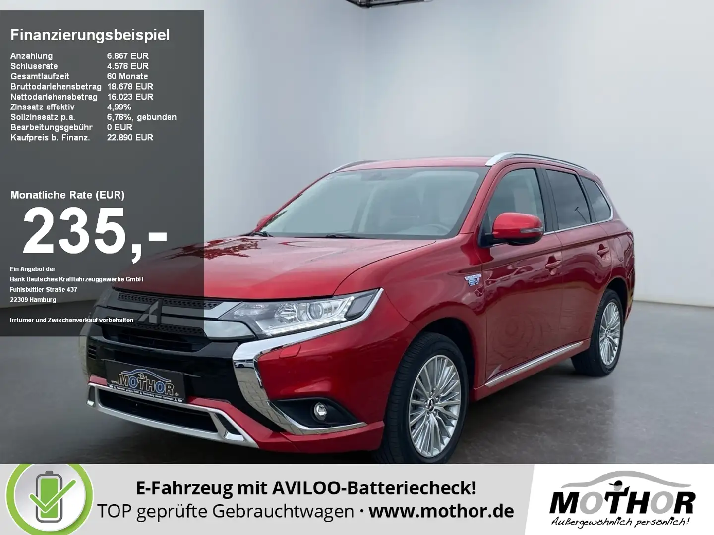 Mitsubishi Outlander Basis Spirit 2.4 PHEV TEMP KAM SHZ Rood - 1