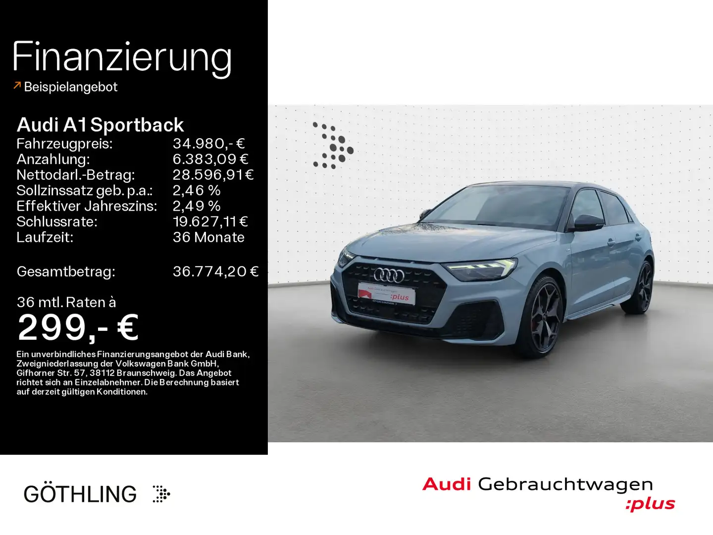 Audi A1 40 TFSI 2x S line S tro*LED*Virtual Grau - 1