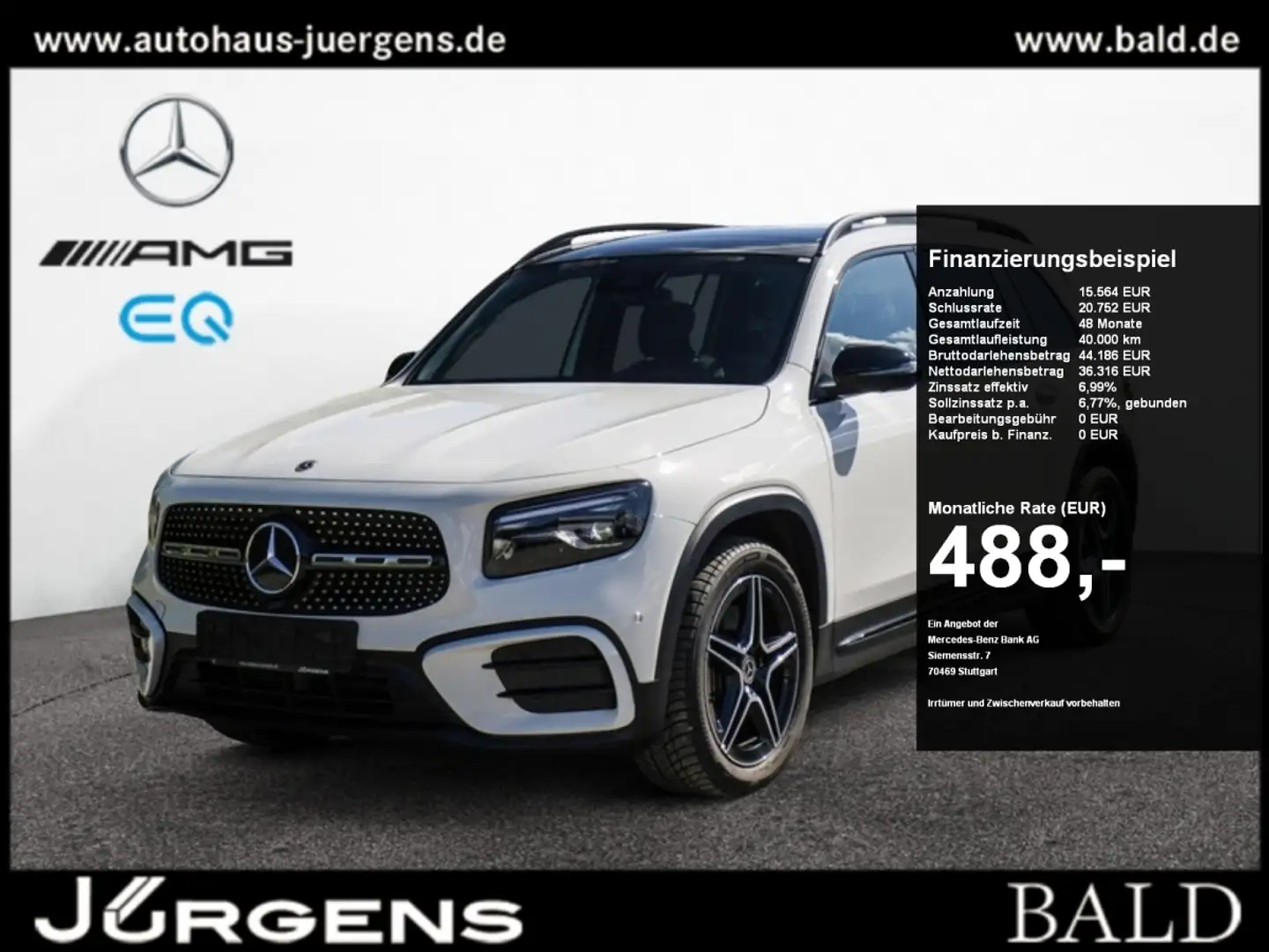 Mercedes-Benz GLB 220 d 4M AMG-Sport/Pano/AHK/Night/MBeam/360 Weiß - 1