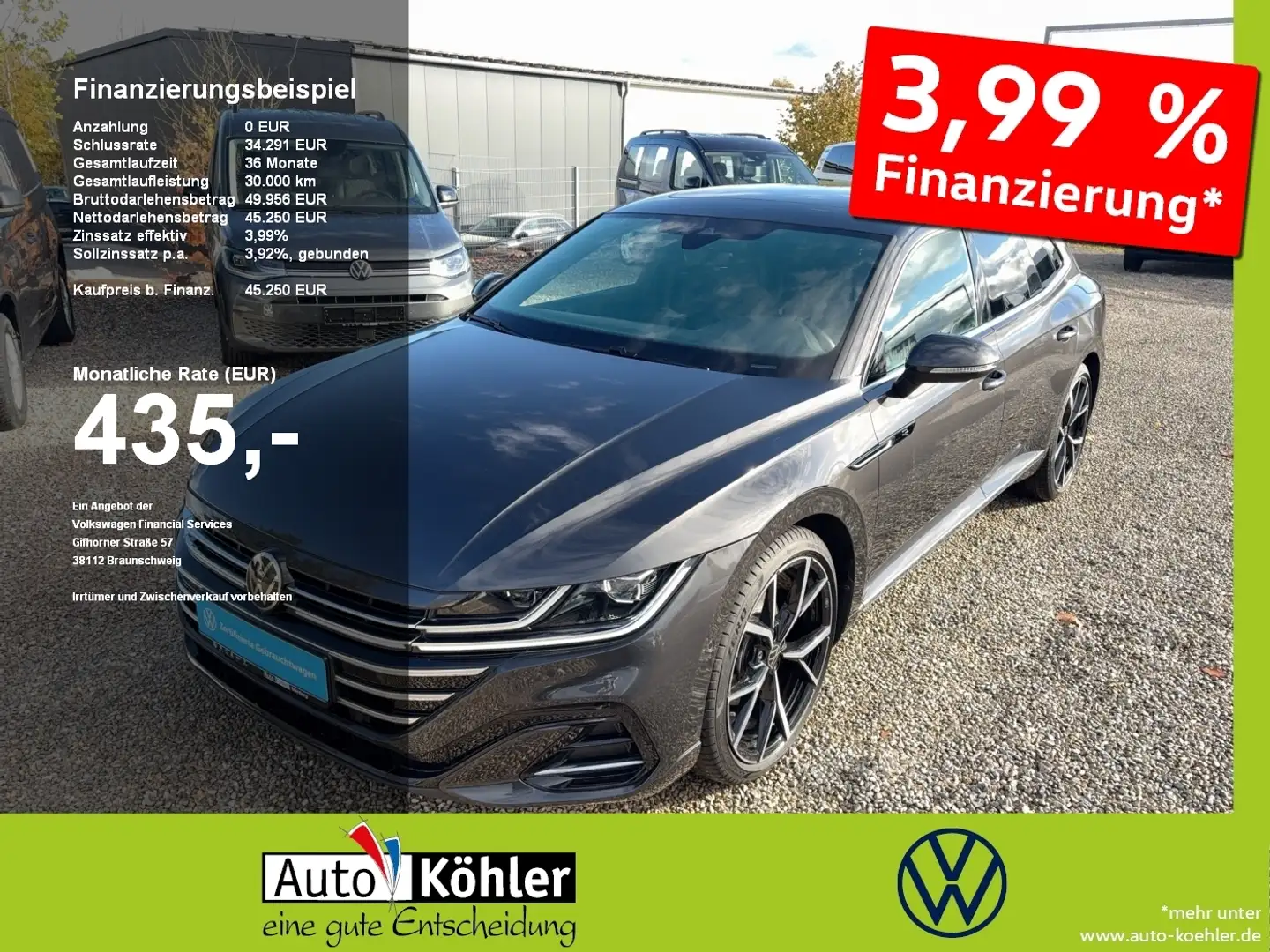 Volkswagen Arteon SB R-Line TDi DSG 4M Black+CarPlay+ACC Grau - 1