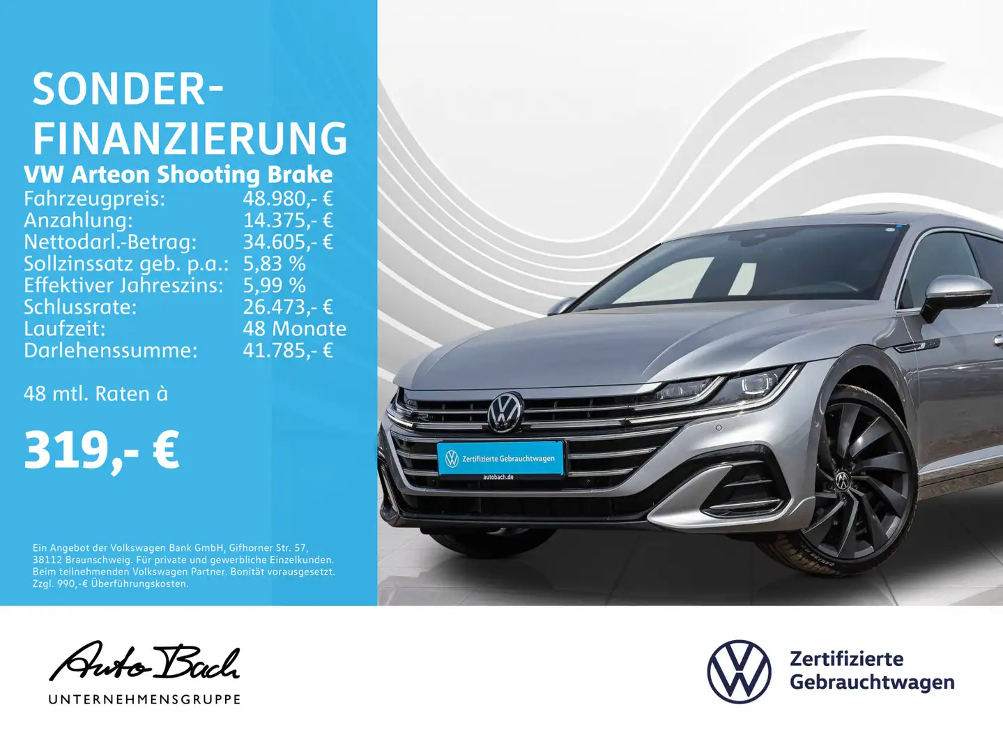 Volkswagen Arteon Arteon Shootingbrake R-Line 2.0 TDI 4Motion DSG Silber - 1