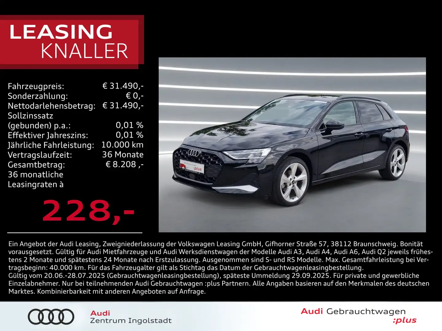 Audi A3 Sportback 30 TFSI LED ACC NAVI SONOS Kam. 18" Adva Noir - 1
