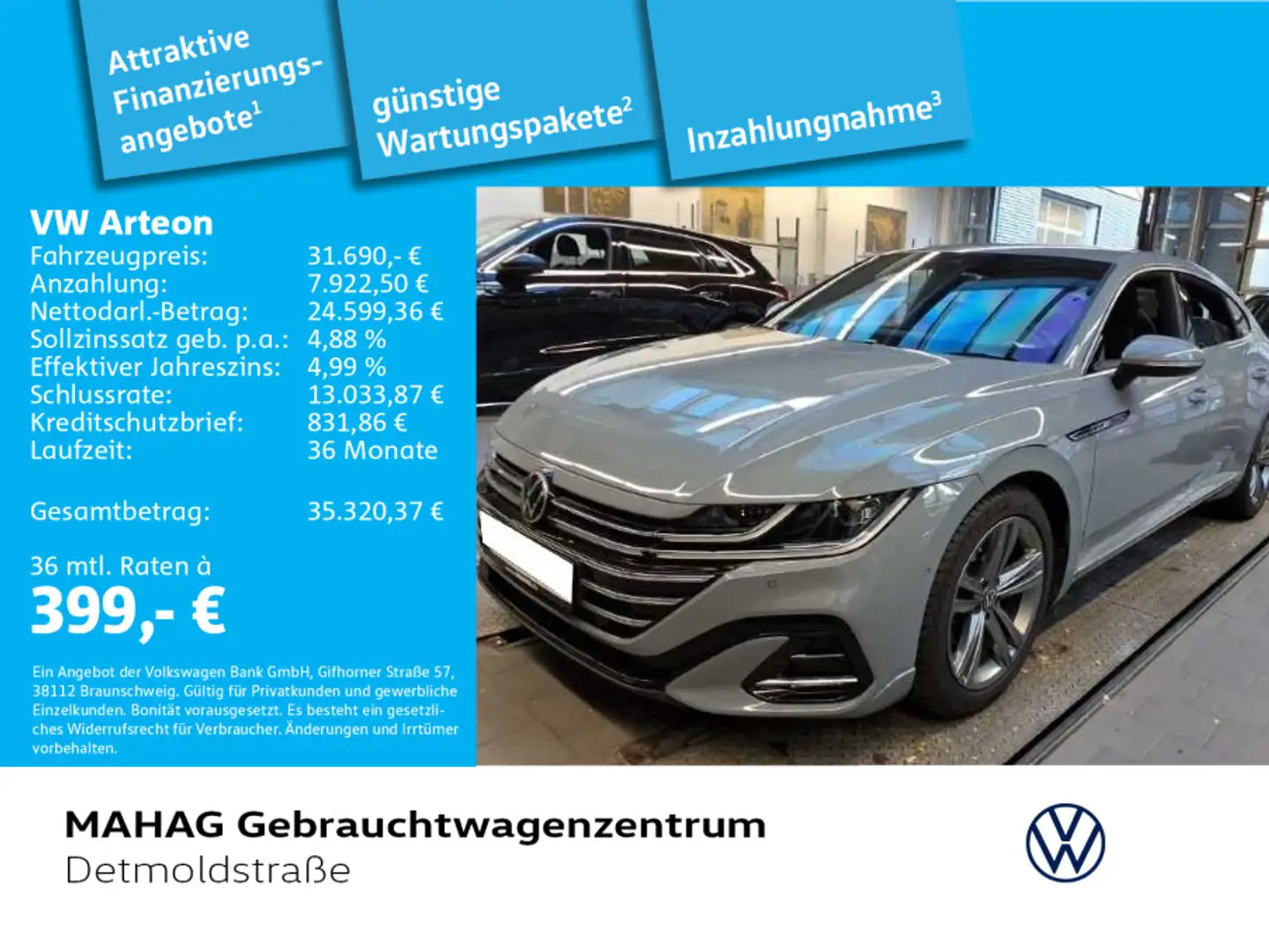 Volkswagen Arteon 2.0 TSI R-Line Leder IQ.Light IQ.Drive Na Grau - 1