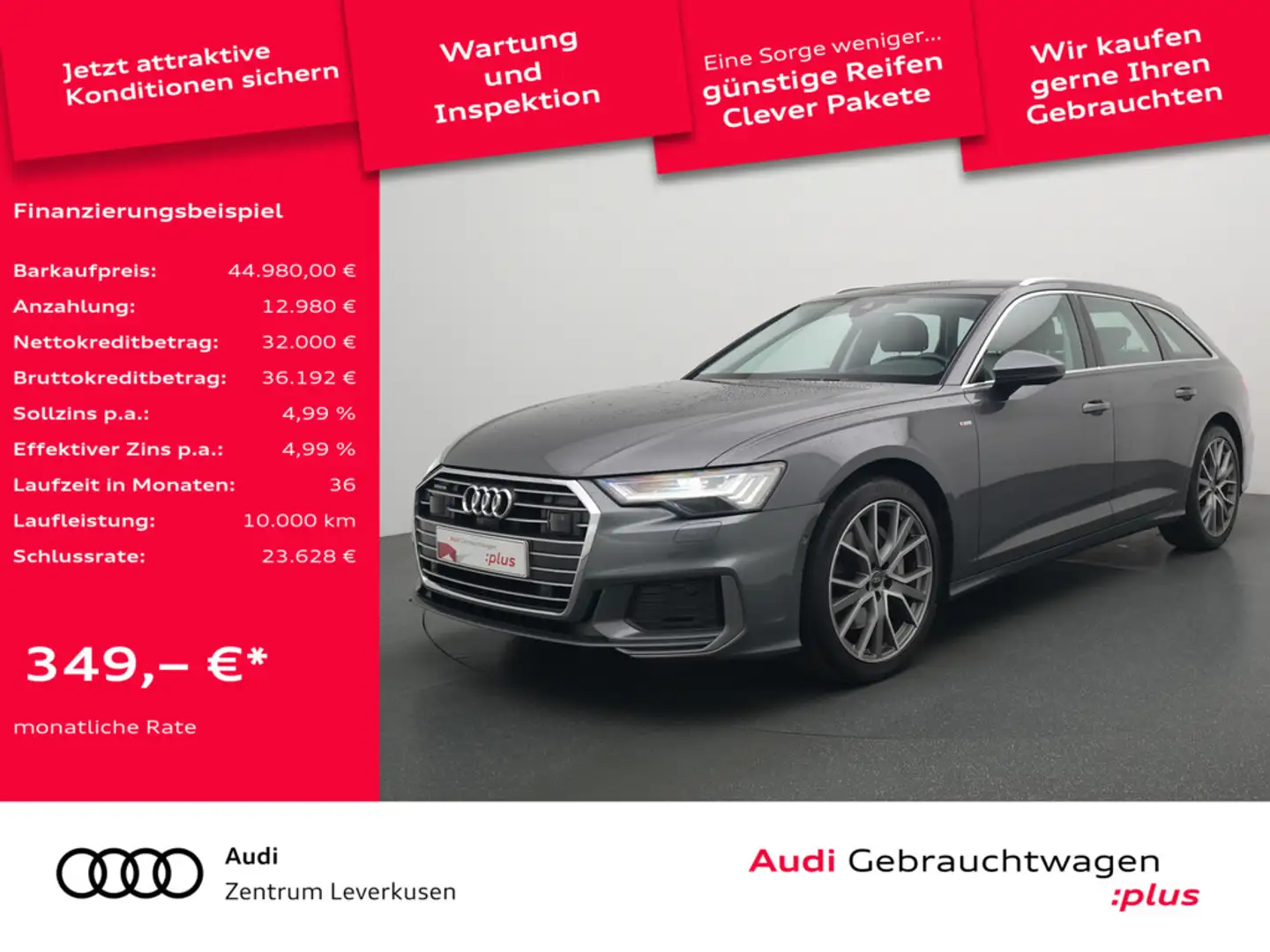 Audi A6 Avant quattro S line B&O HUD NAVI VIRT ACC Schwarz - 1