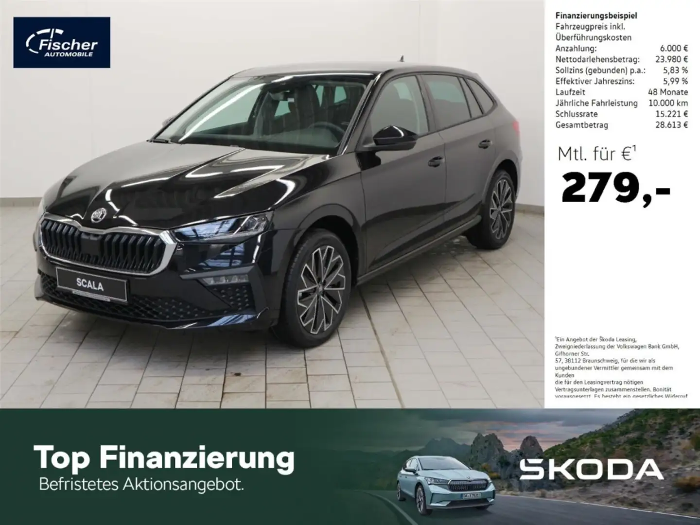 Skoda Scala 1.0 TSI Tour Schwarz - 1