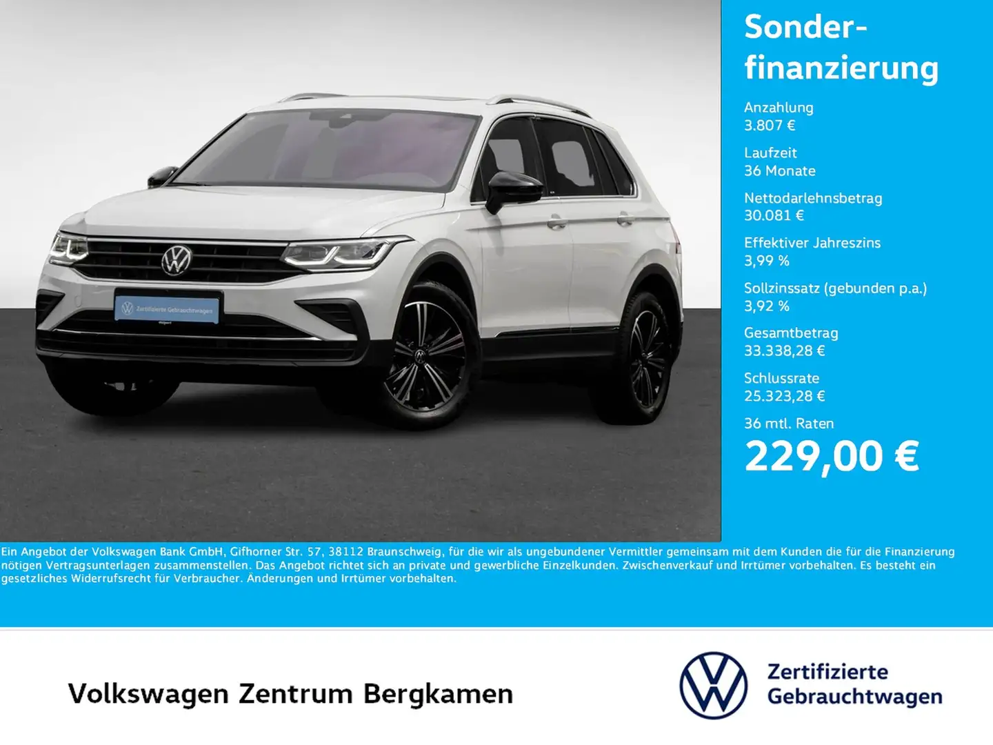 Volkswagen Tiguan 1.5 MOVE PANO 360CAM ACC LM18 NAVI SITZHZ Weiß - 1
