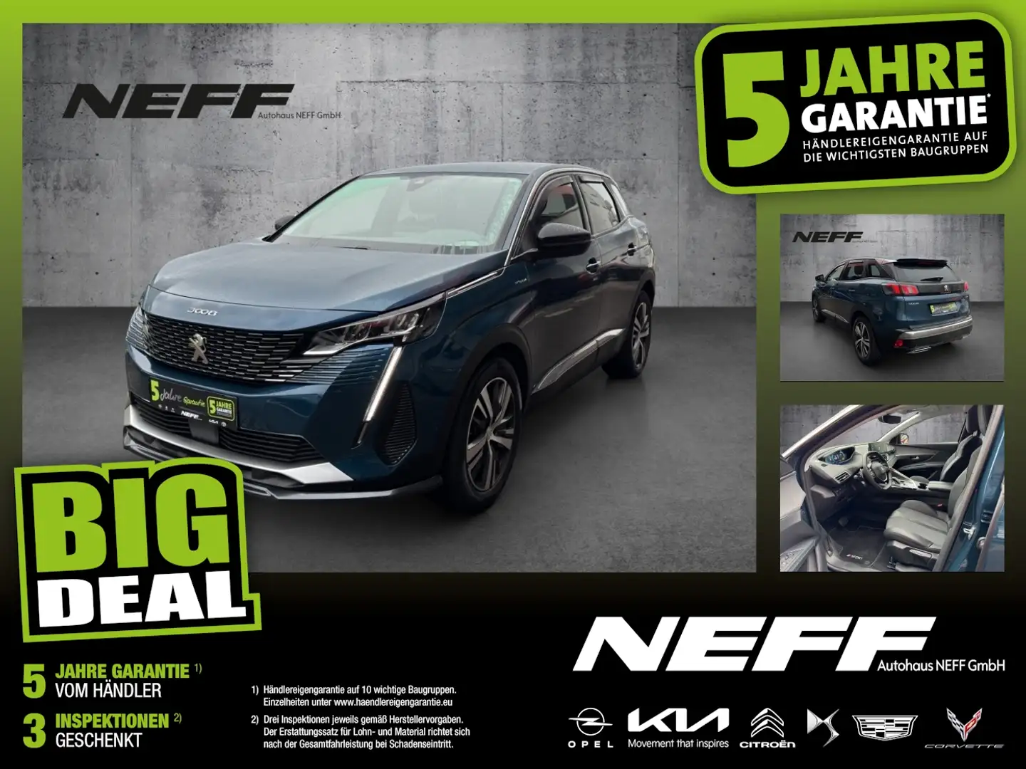 Peugeot 3008 1.6 Plug-In Hybrid4 300 Allure LED, Navi Blau - 1