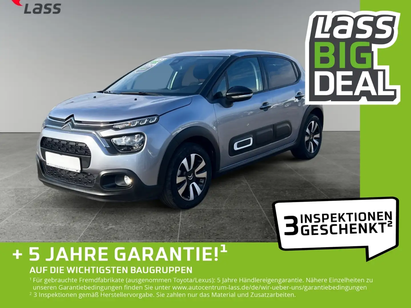 Citroen C3 1.2 PureTech 110 Max FLA SpurH LM LED KlimaA Grau - 1