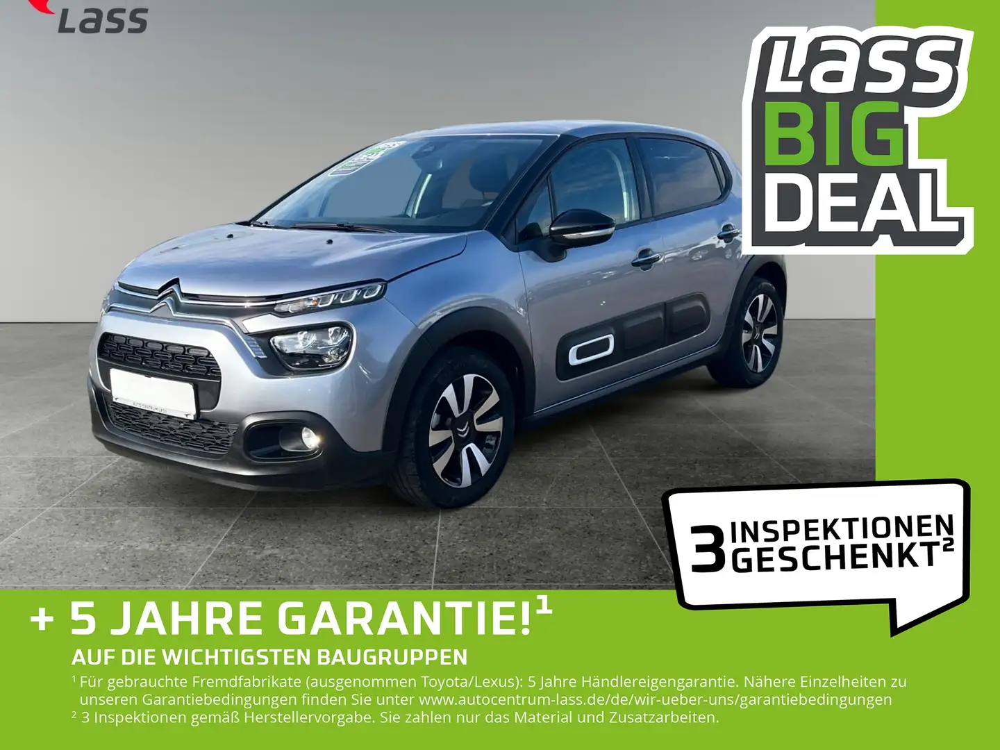 Citroen C3 1.2 PureTech 110 Max FLA SpurH LM LED KlimaA Grau - 1