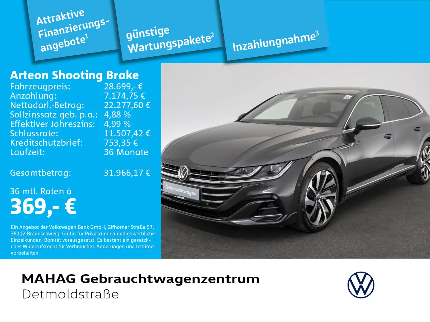 Volkswagen Arteon R-Line 4Mot 2.0 TDI AHK IQ Gris - 1