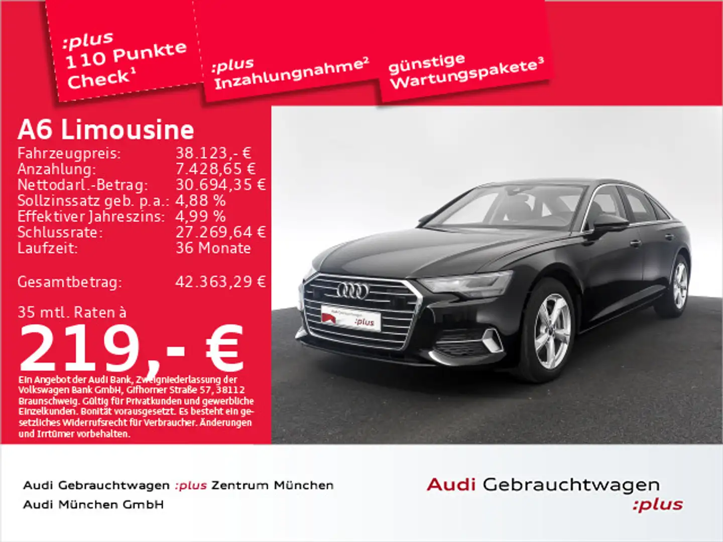 Audi A6 45 TFSI S tronic advanced ACC/Navi+ Schwarz - 1