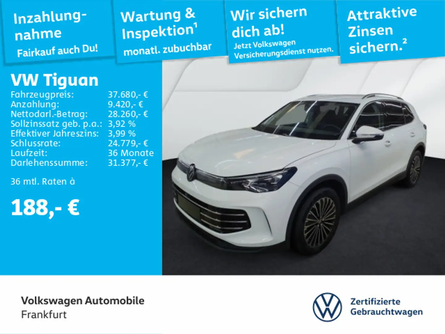 Volkswagen Tiguan 2.0 TDI DSG Elegance Navi AHK IQ.LIGHT" - Weiß - 1