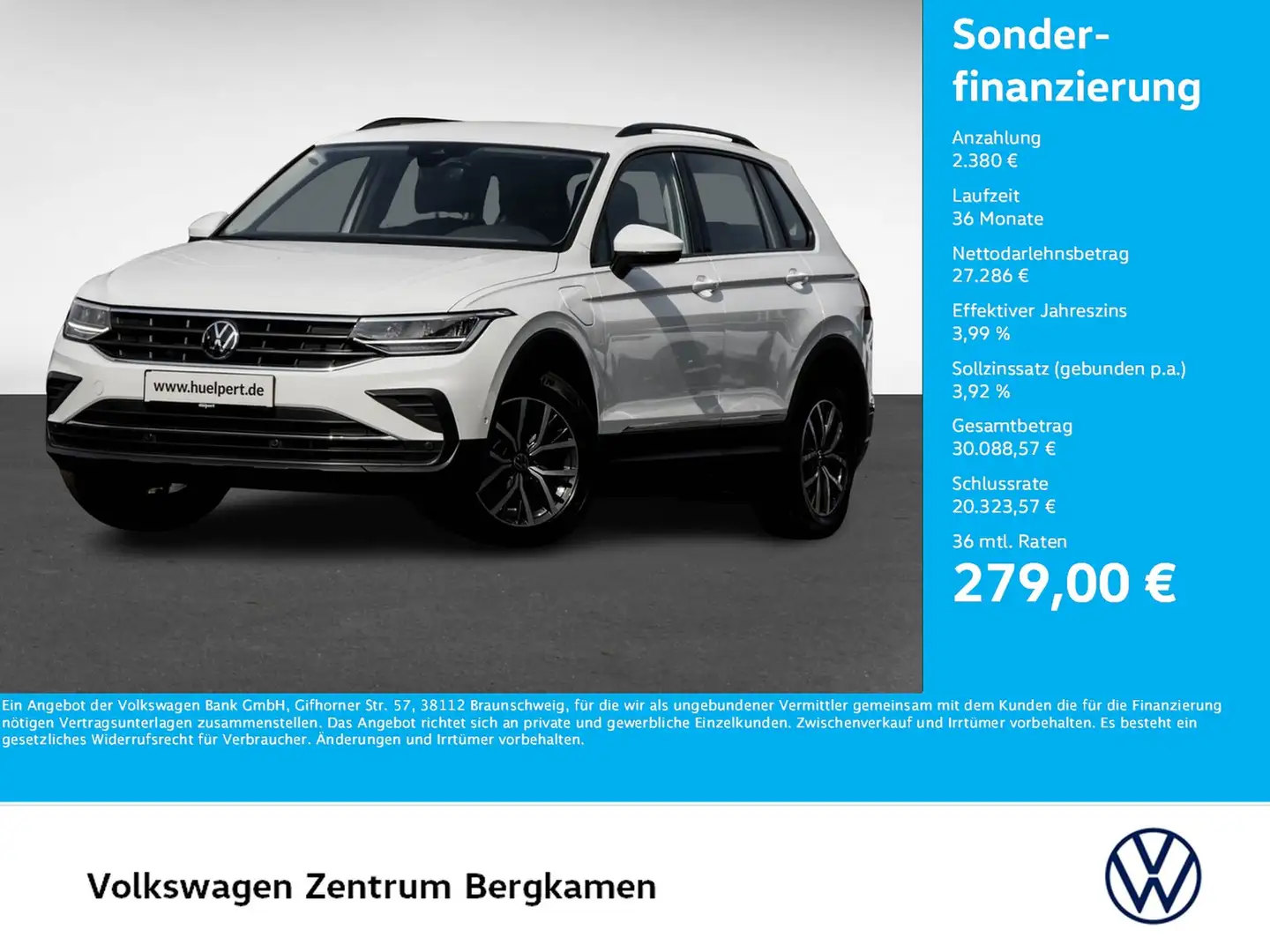 Volkswagen Tiguan 1.4 HYBRID LIFE LEDER AHK CAM ACC NAVI Blanc - 1