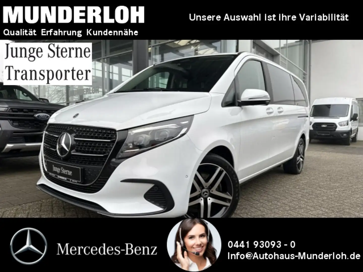 Mercedes-Benz V 220 d STYLE Lang AHK+STANDHZG+360° Weiß - 1
