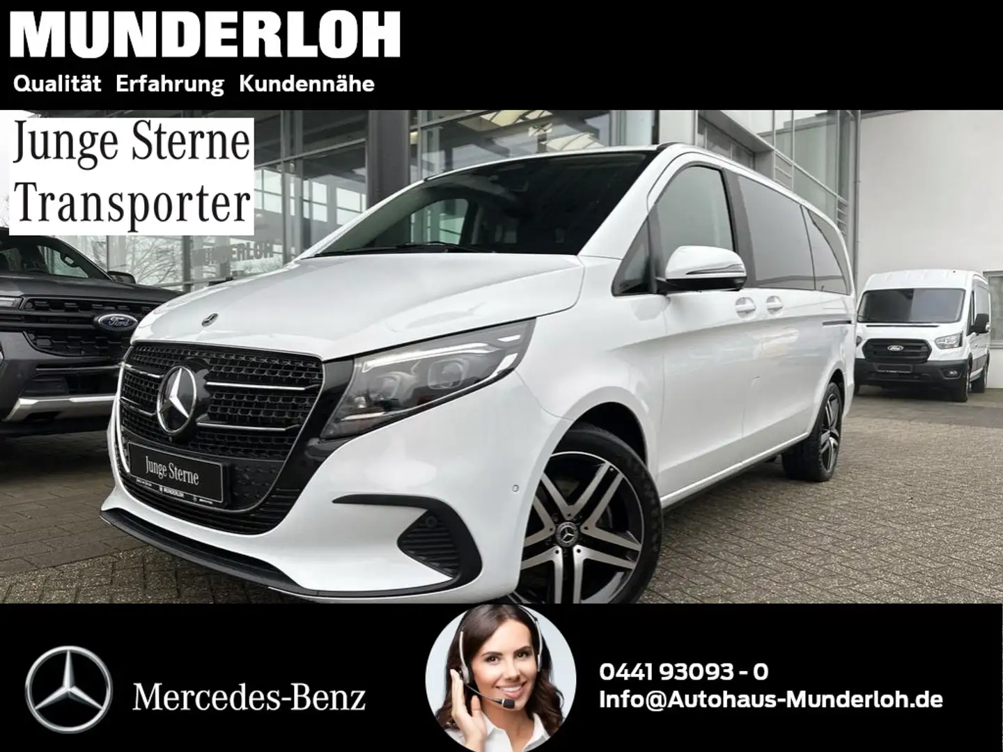 Mercedes-Benz V 220 d STYLE Lang AHK+STANDHZG+360° Weiß - 2