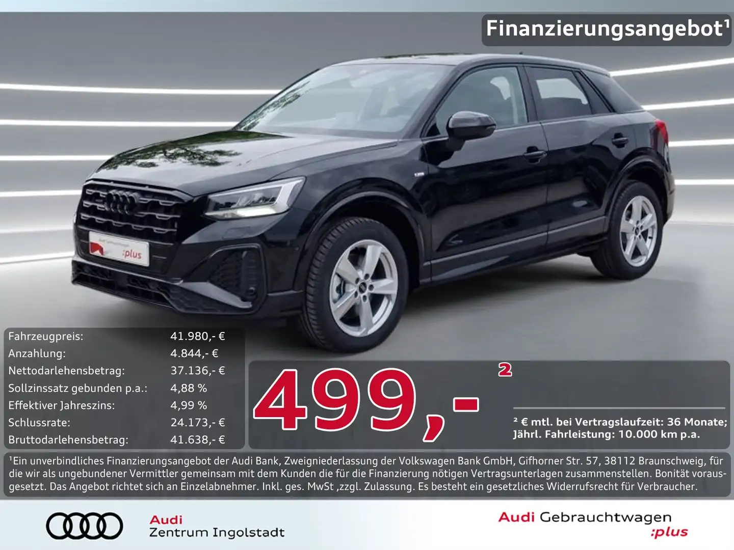 Audi Q2 40 TFSI qu S line AHK ACC NAVI Opt-schw+ Kam. Schwarz - 1