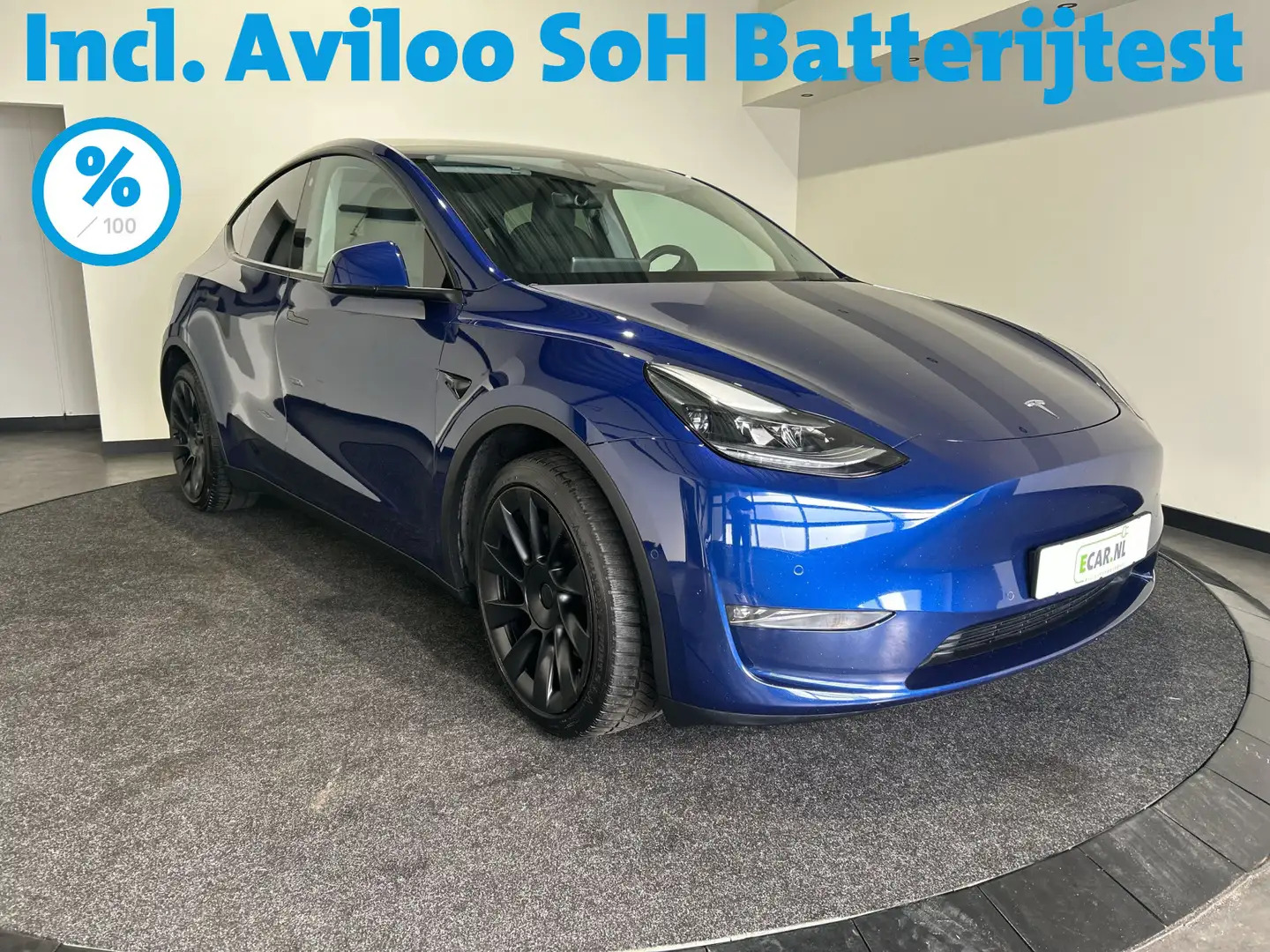 Tesla Model Y Long Range AWD 75 kWh | 20" Zwarte Turbine Velgen Bleu - 1