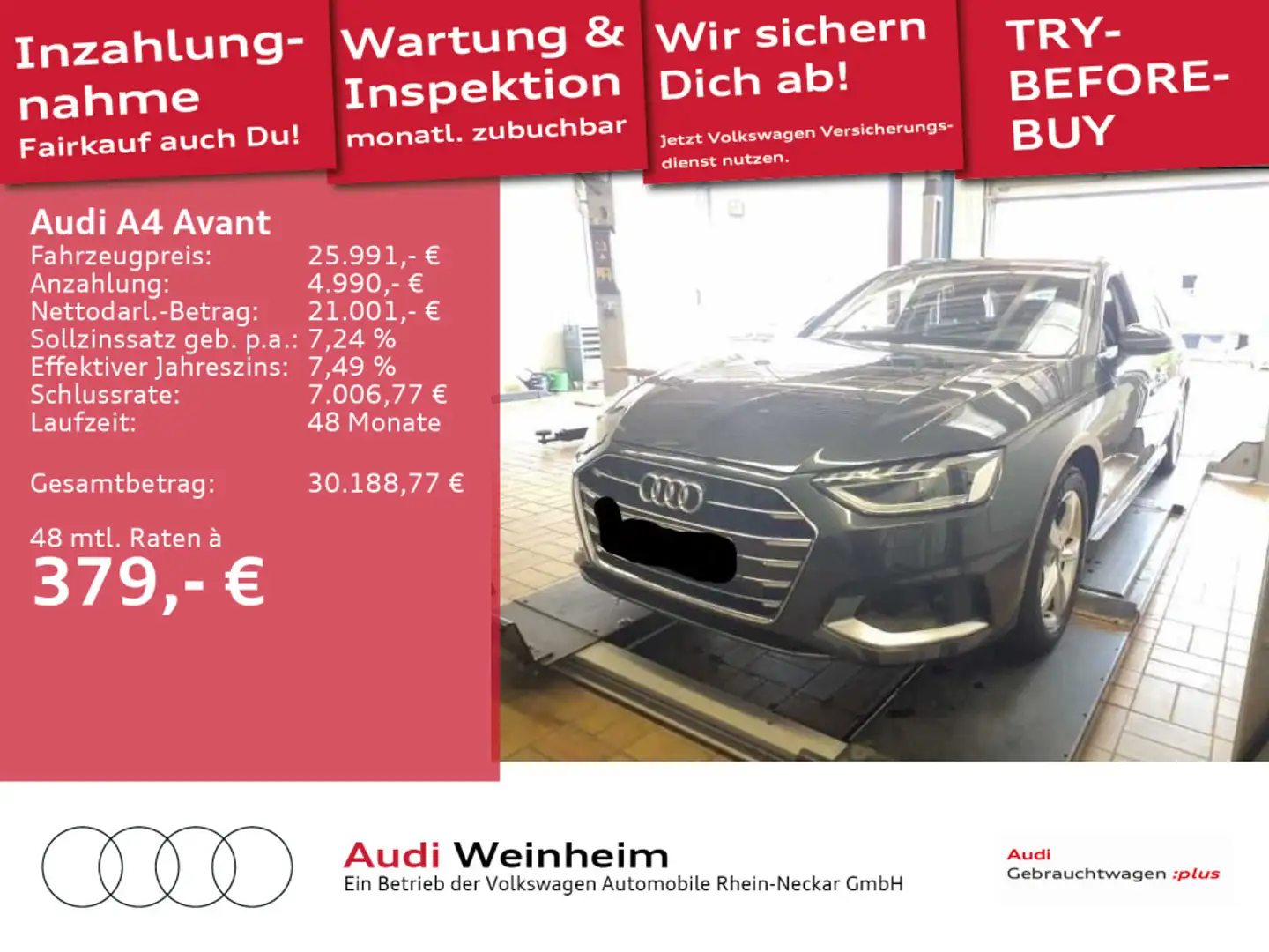 Audi A4 40 TDI LED Plus Digitaltacho S-tronic N Grau - 1