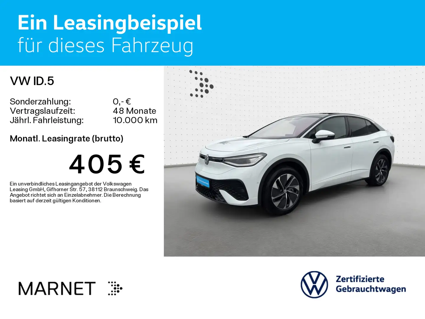 Volkswagen ID.5 Pro*82 kWh*Navi*Wärmep*IQ-Light*AHK*Kamera* Weiß - 2