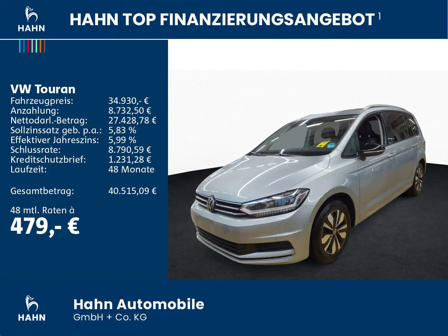 Volkswagen Touran 1,5TSI DSG GOAL 7-SITZ AHK NAV LED EHECK Silber - 2