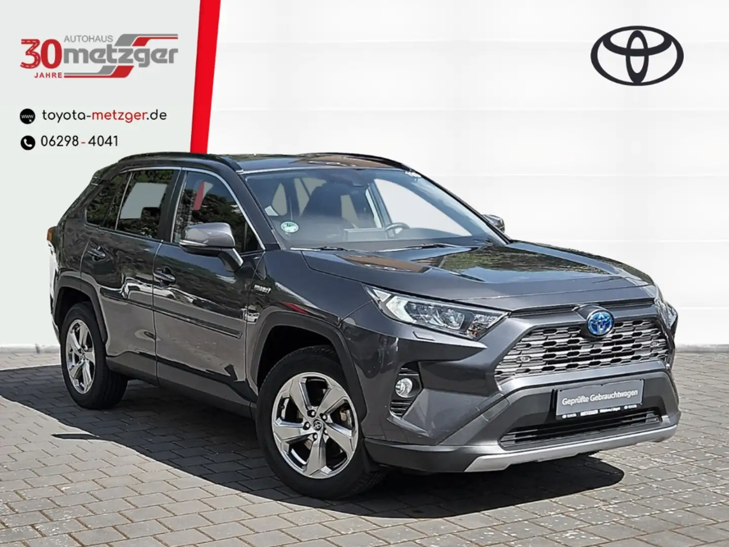 Toyota RAV 4 2.5 Hybrid Club+ Navi +El. Heckklappe +Apple CarPl Grijs - 1