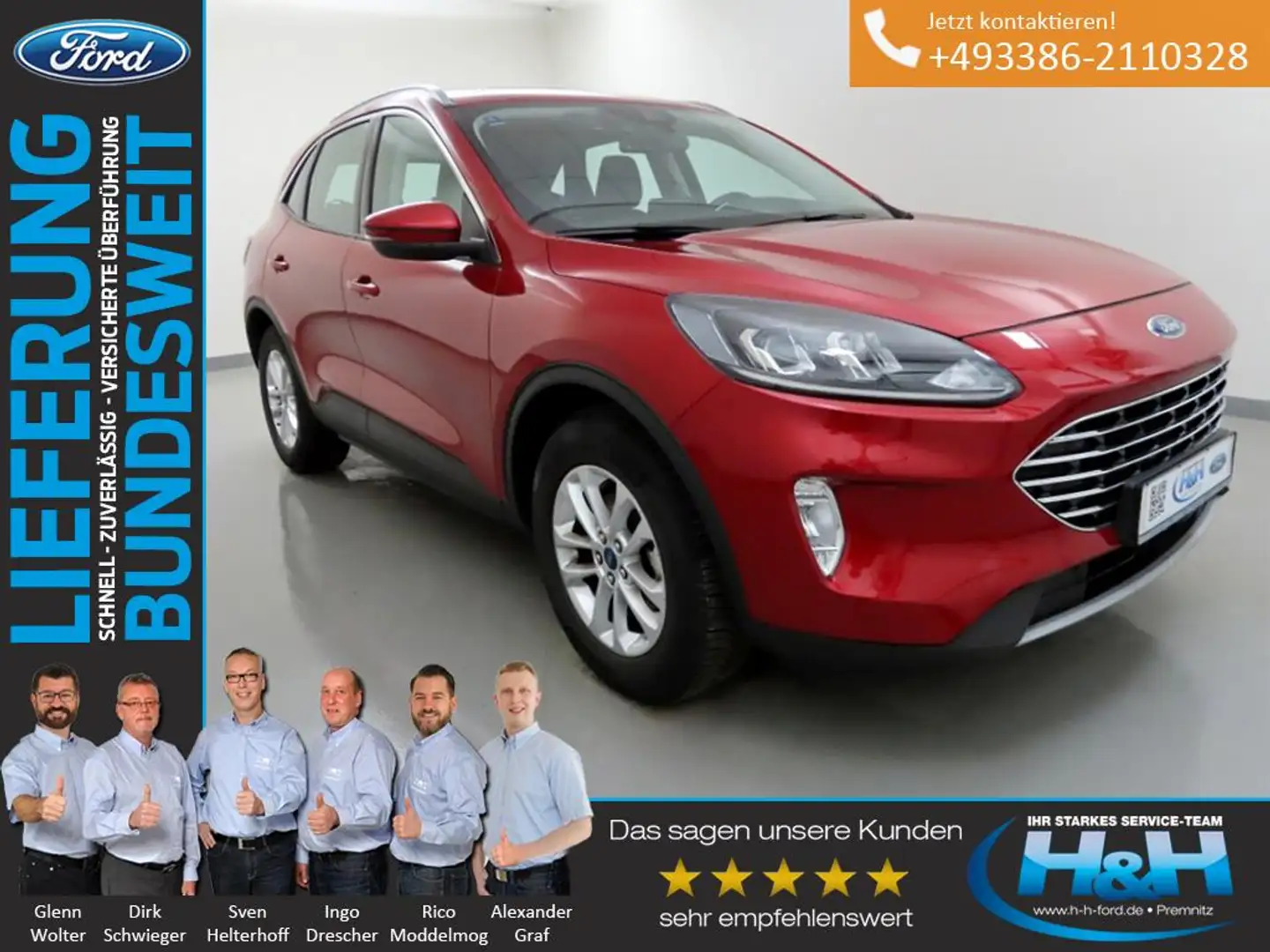 Ford Kuga 1.5 EcoB Titanium LED+AHK+Keyfree+Kamera Rojo - 1