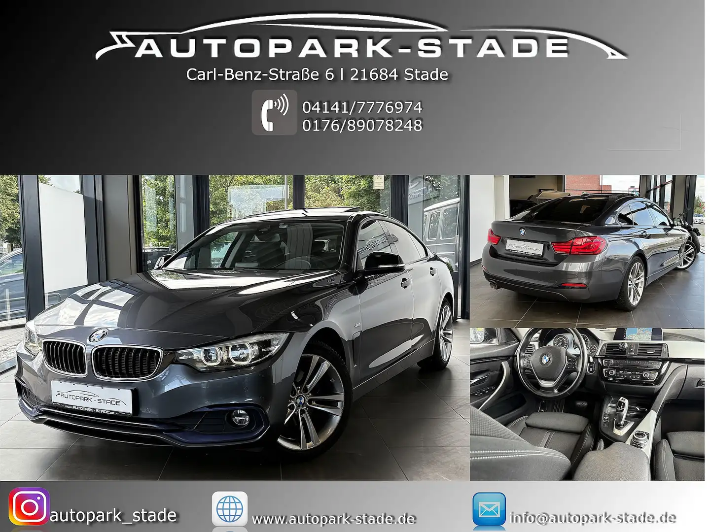 BMW 420 d Sport Aut. LED GSD Kam Tempo. Grau - 1