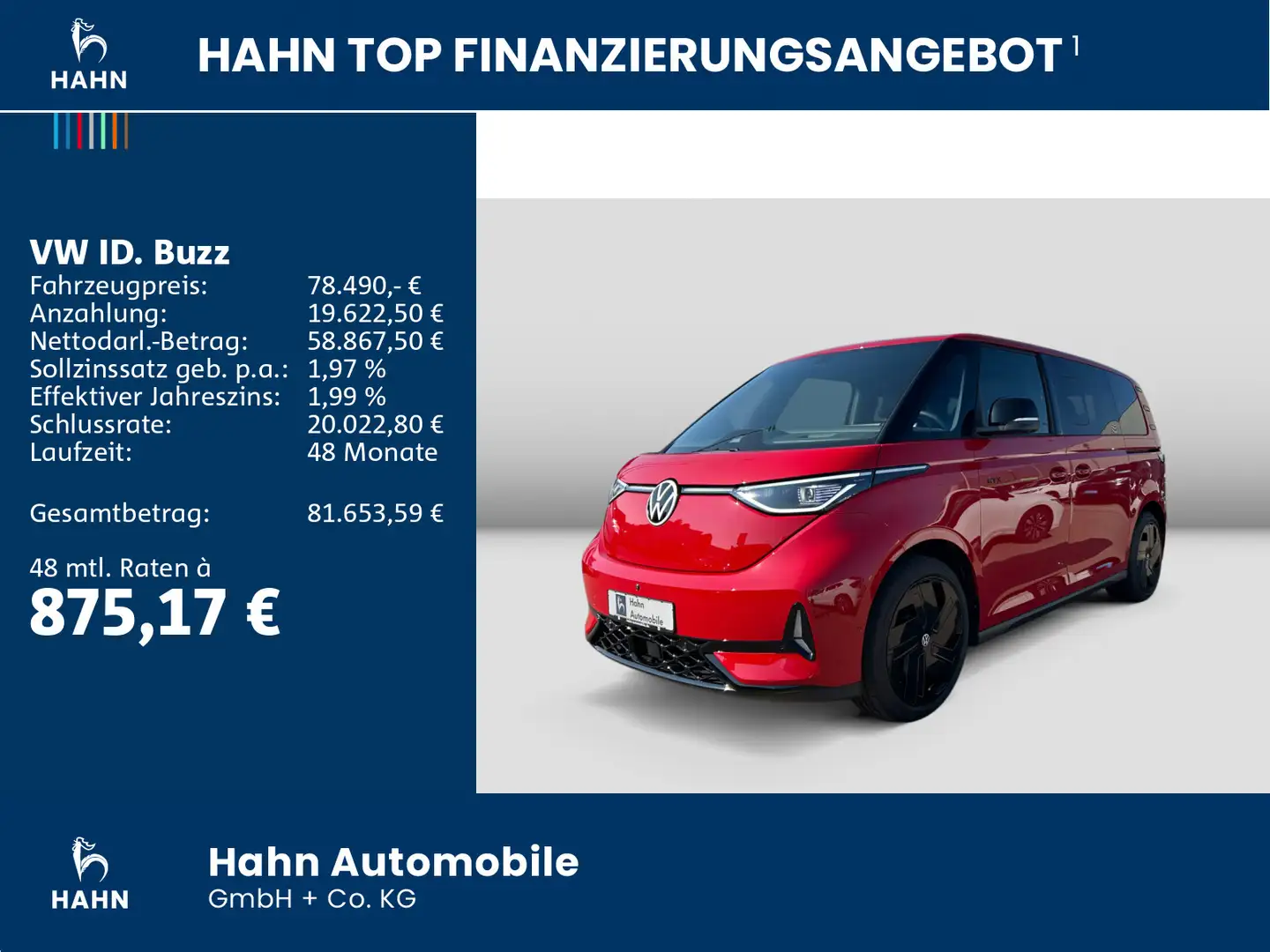 Volkswagen ID. Buzz GTX 4MOTION 250KW AHK 6SITZER 360° Rouge - 2