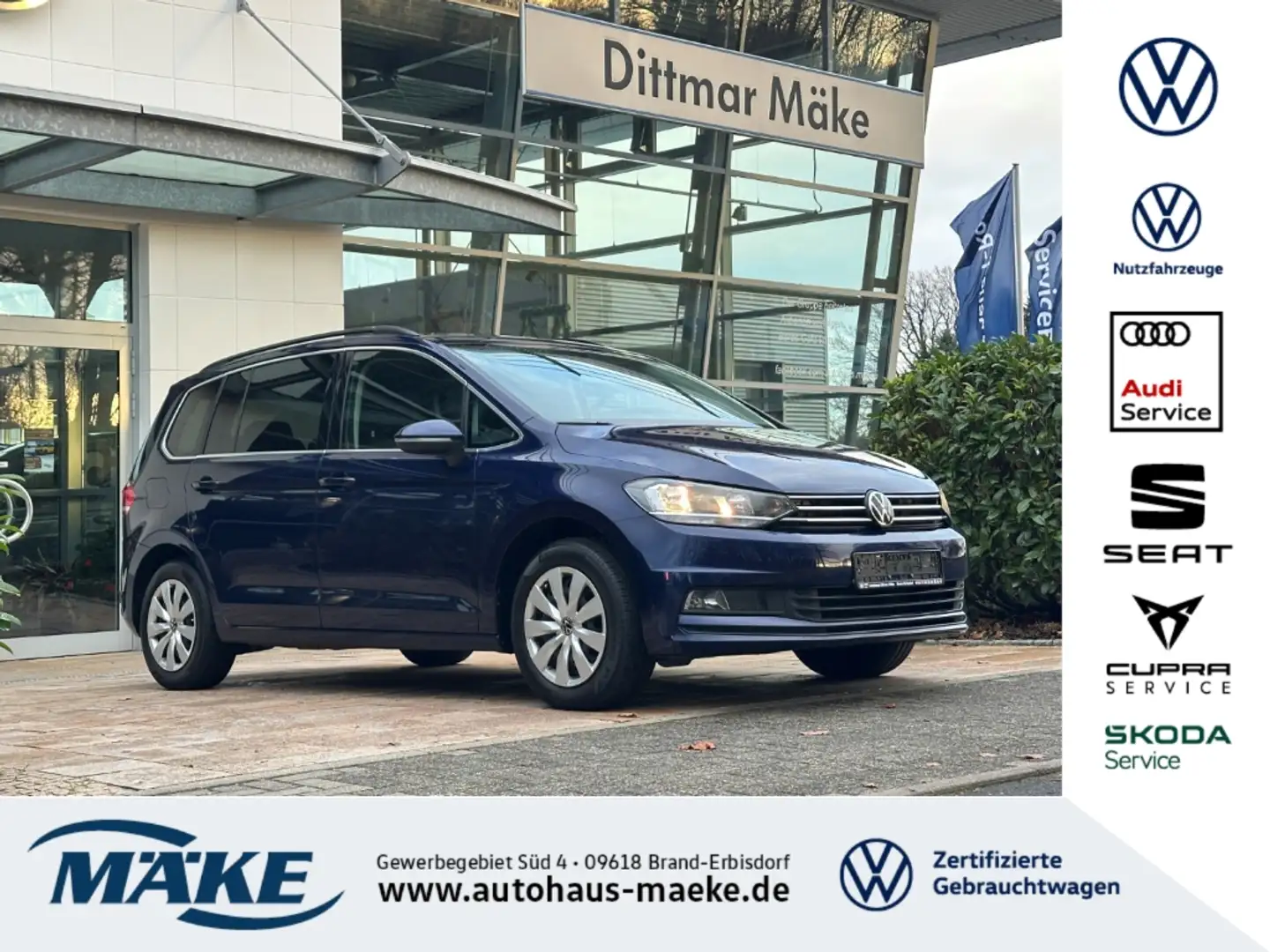 Volkswagen Touran Comfortline 1.5 TSI DSG SHZ ACC Blau - 1