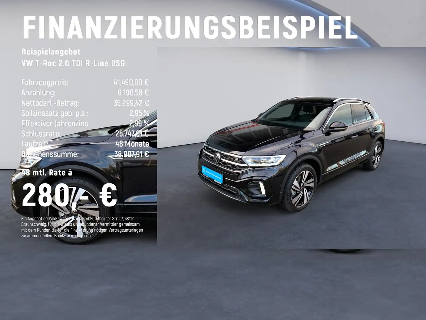 Volkswagen T-Roc 2.0 TDI R-Line DSG AHK+BEATS+STHZ+BEATS Schwarz - 2