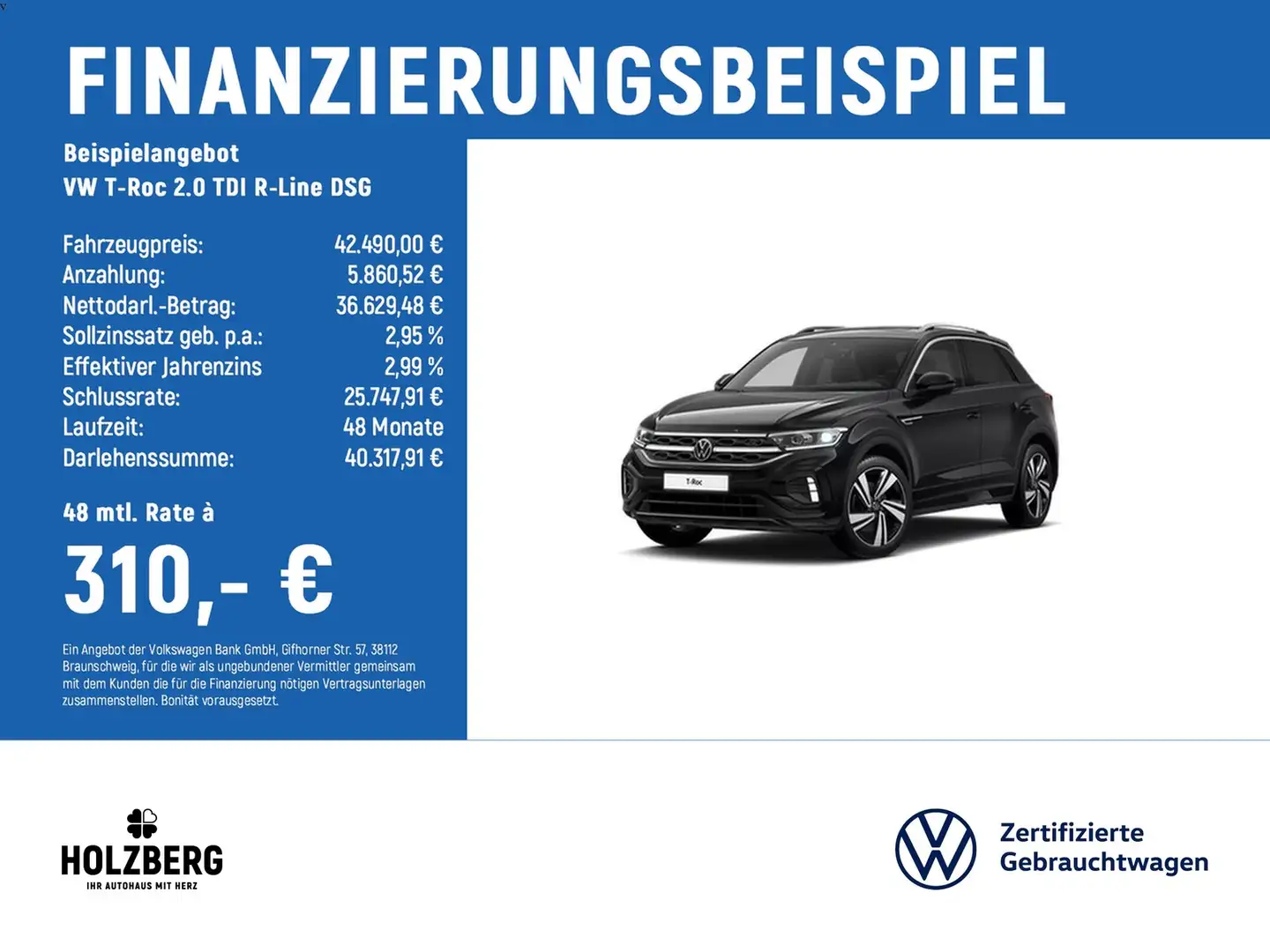 Volkswagen T-Roc 2.0 TDI R-Line DSG AHK+BEATS+STHZ+BEATS Schwarz - 2