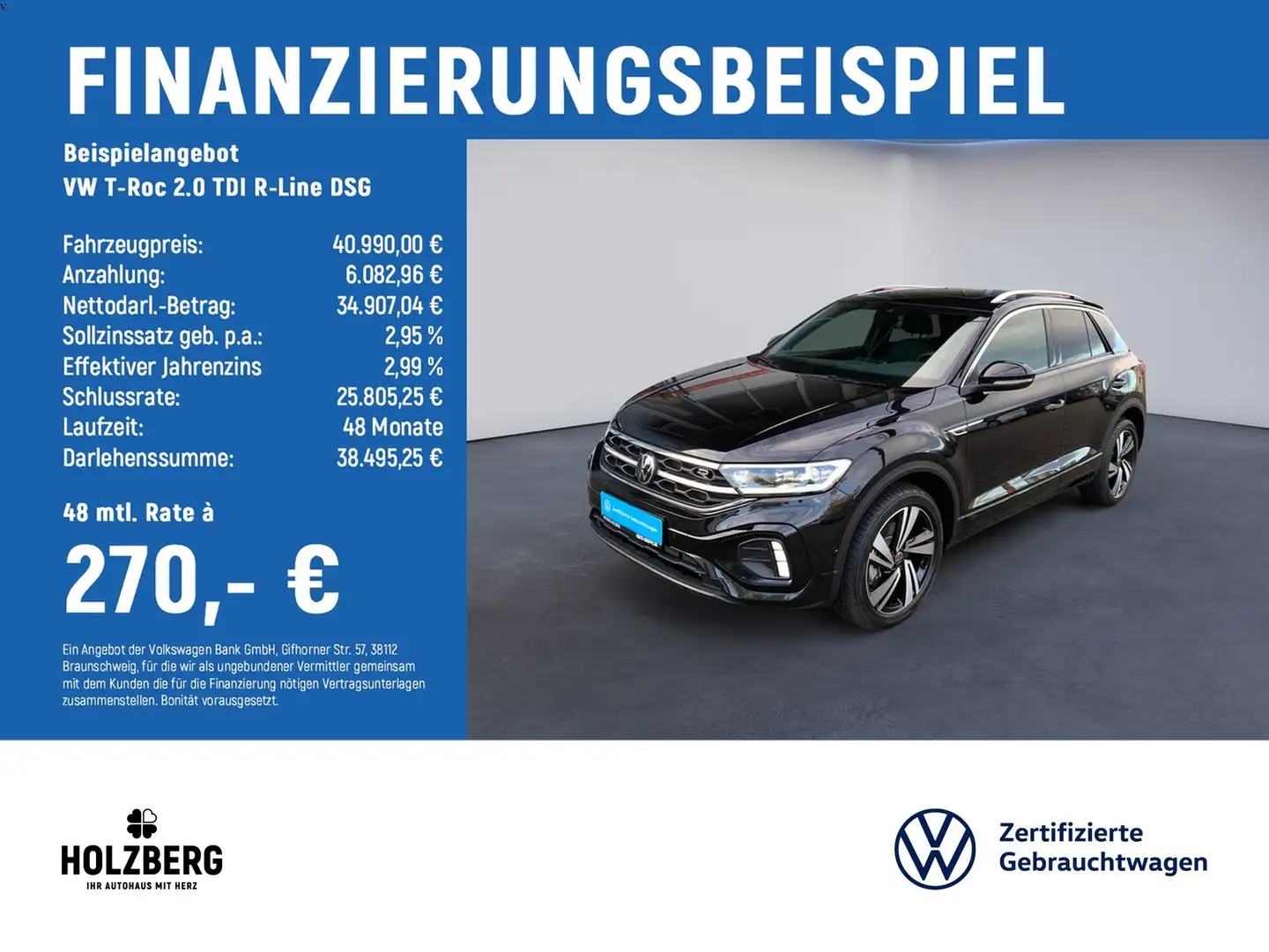 Volkswagen T-Roc 2.0 TDI R-Line DSG AHK+BEATS+STHZ+BEATS Noir - 2