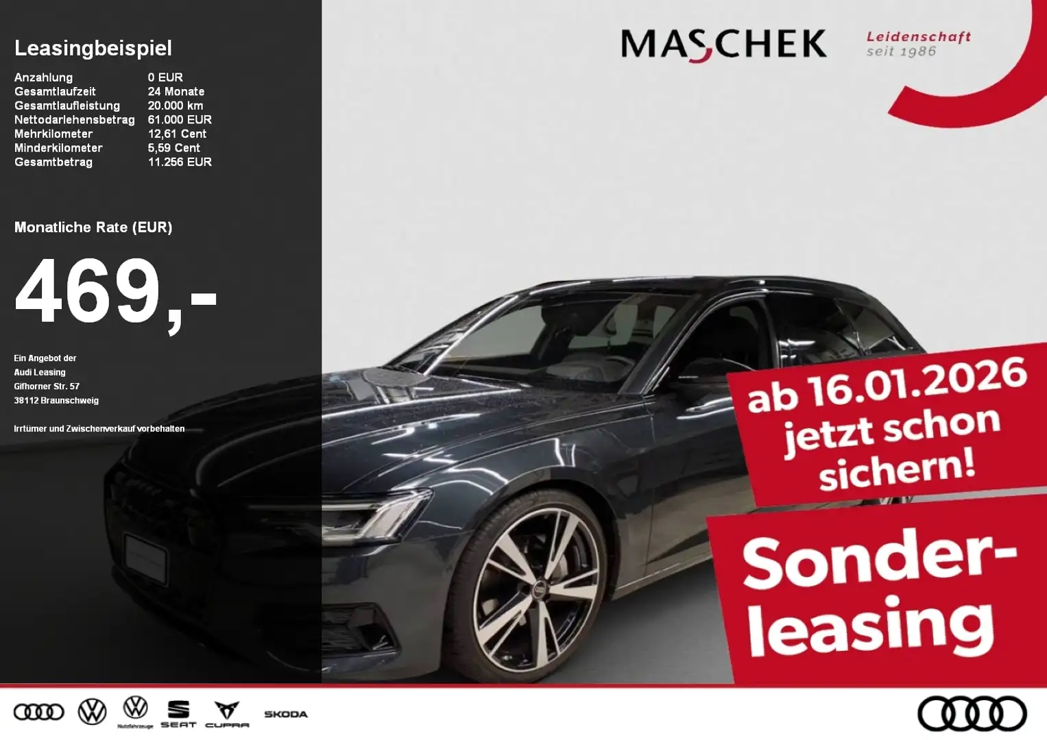 Audi A6 Avant 45 TDI 100NP* Pano Matrix B&O HUD AHK Grau - 1