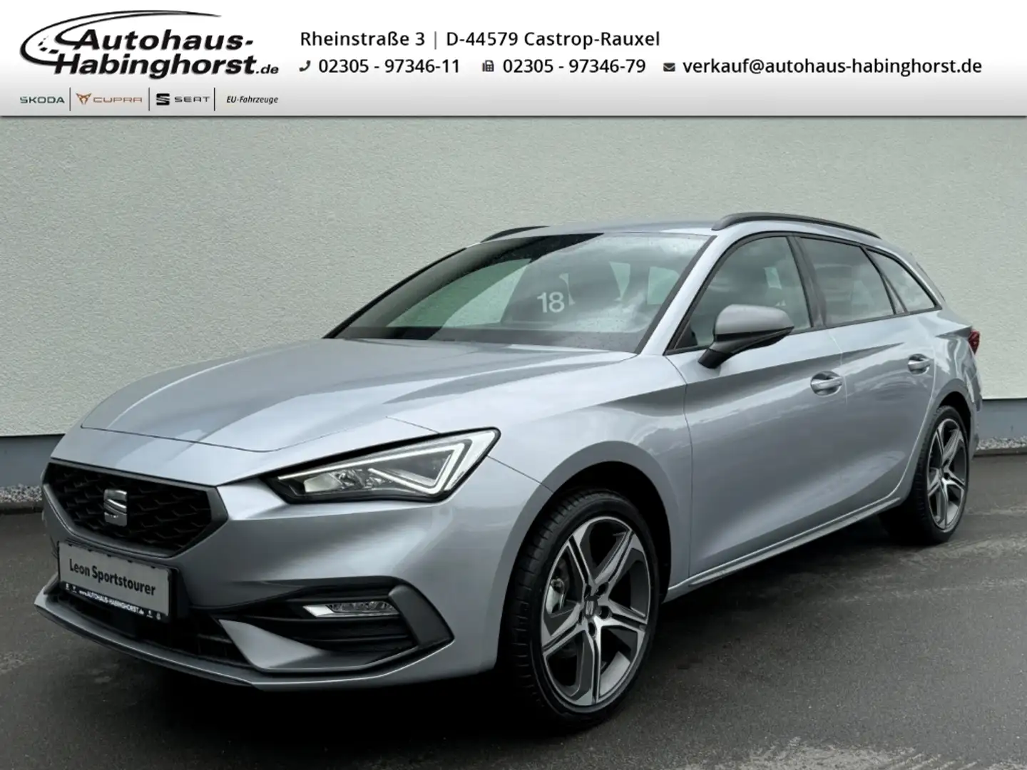 SEAT Leon Sportstourer 1.5 eTSI DSG FR Plus Navi AHK e.Hk AC Silber - 1