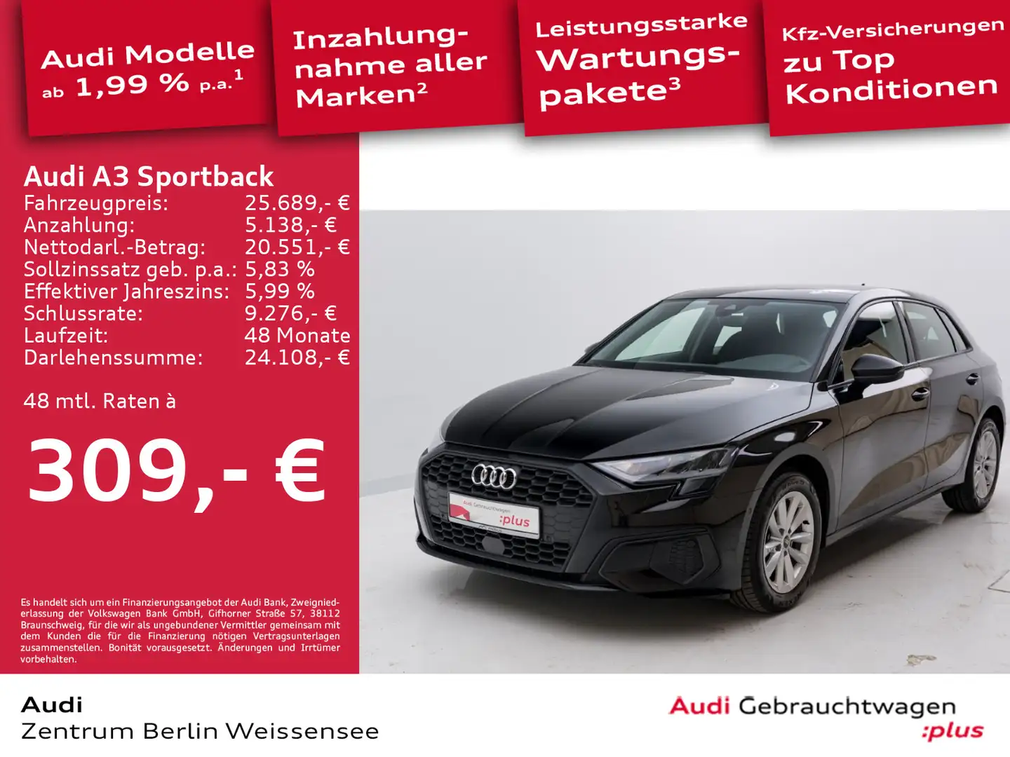 Audi A3 30 TDI S-TRO*NAV*PANO*RFK*PDC*DAB** Zwart - 1