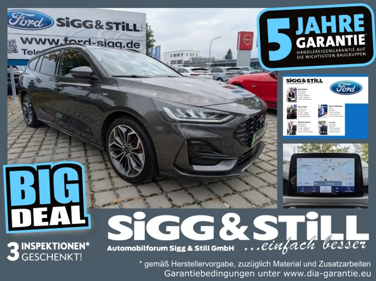 Ford Focus Turnier 1.0 ST-Line AT LED*iACC*NAV*SHZ*CAM Grijs - 1