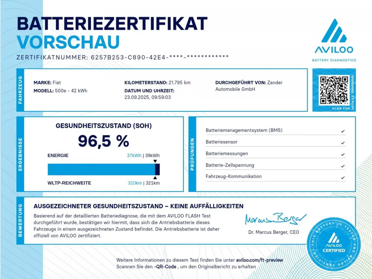 Fiat 500e 42kWh Akku - Navi - Bluetooth Gold - 2