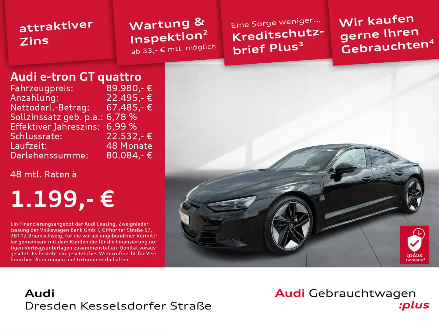 Audi e-tron GT 350 kW LED Navi Kamera Schwarz - 1