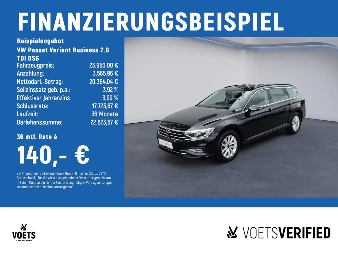 Volkswagen Passat Variant Business 2.0 TDI DSG MATRIX-LED+NAVI+RearView Negru - 2